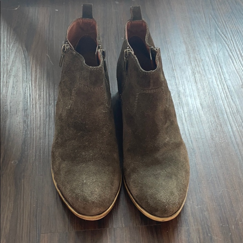 Lucky Brand Olive Suede Bootie